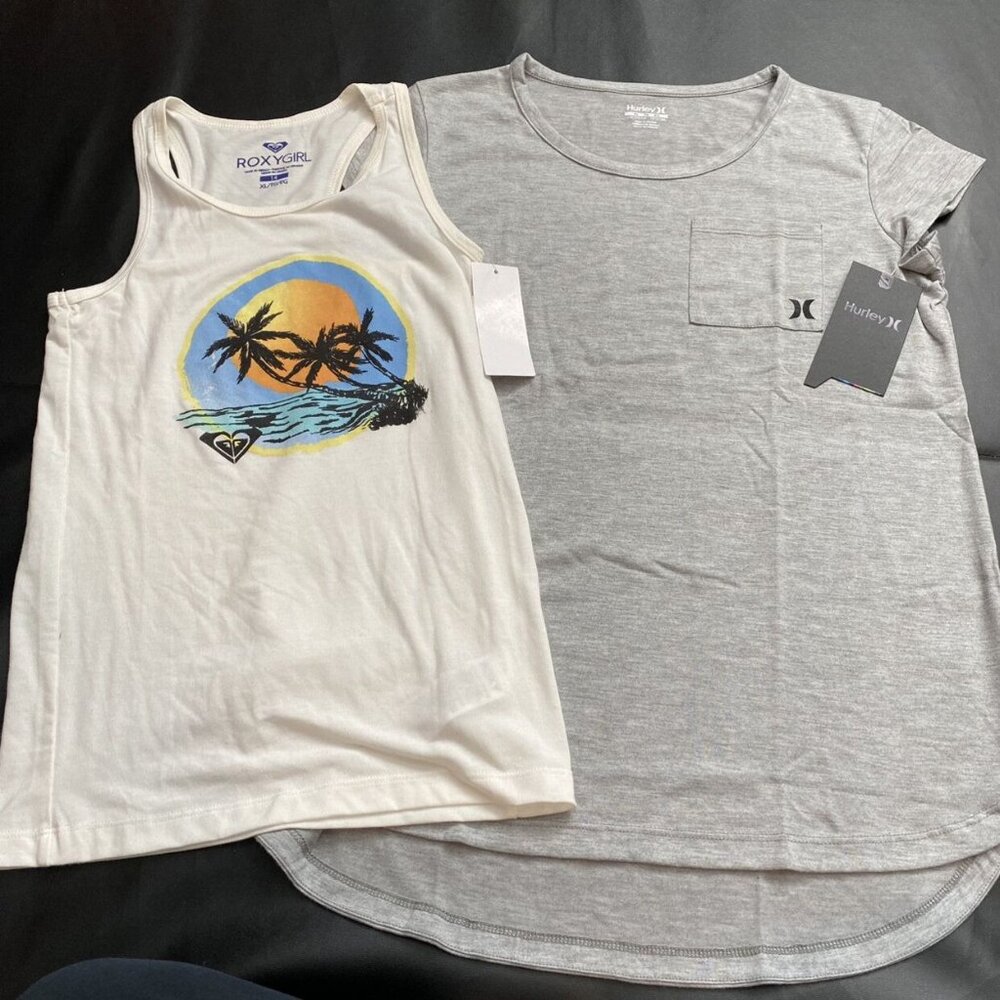 NWT Roxy/Hurley Tee Set Girls Size XL (14)